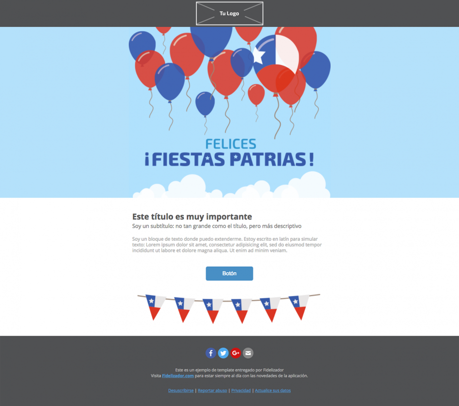 Plantilla email fiestas patrias