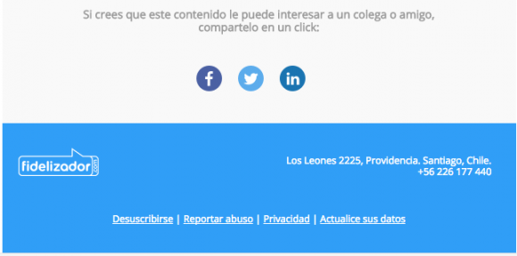Footer newsletter Fidelizador