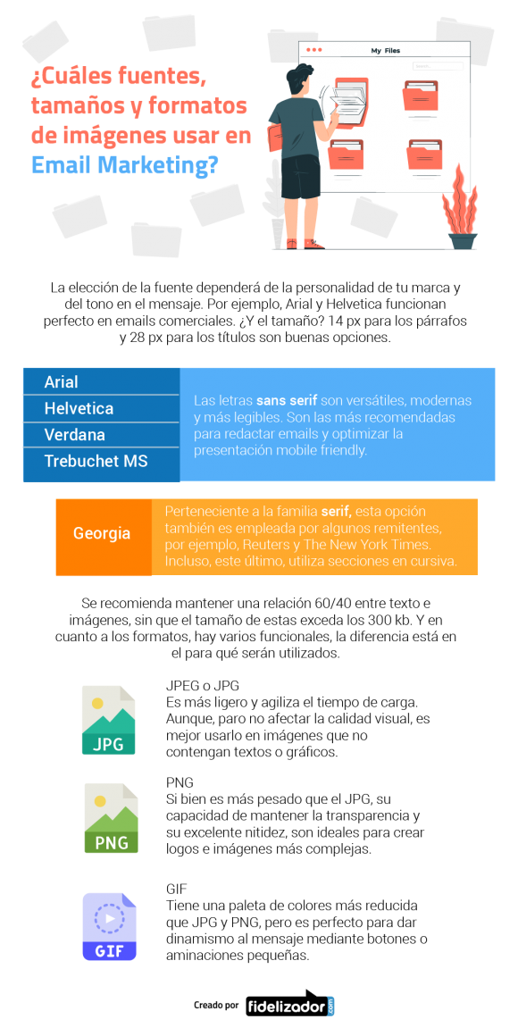 ¿Arial o Helvetica?, ¿sans serif o serif?, ¿PNG o JPG? El Email Marketing implica tomar decisiones que repercutirán en la experiencia del usuario y en el rendimiento. Aquí encontrarás respuestas.